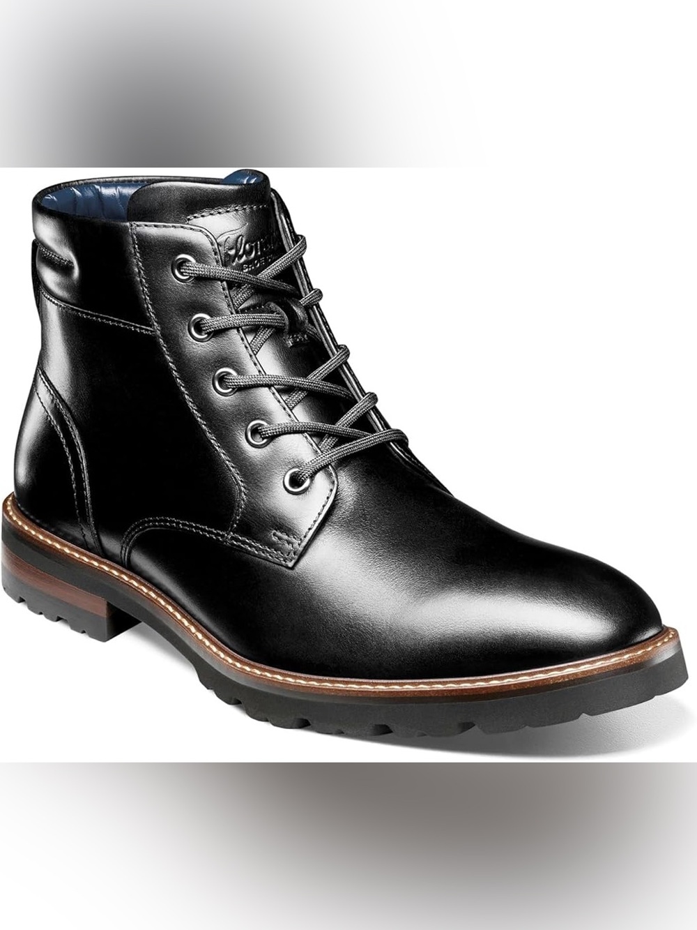 Men's Florsheim Renegade Plain Toe Chukka Boots black leather size 9.5